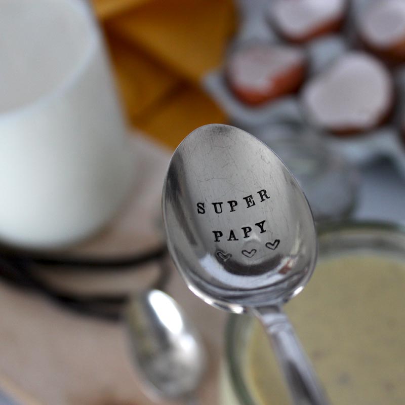 Cuillère gravée "Super Papy"