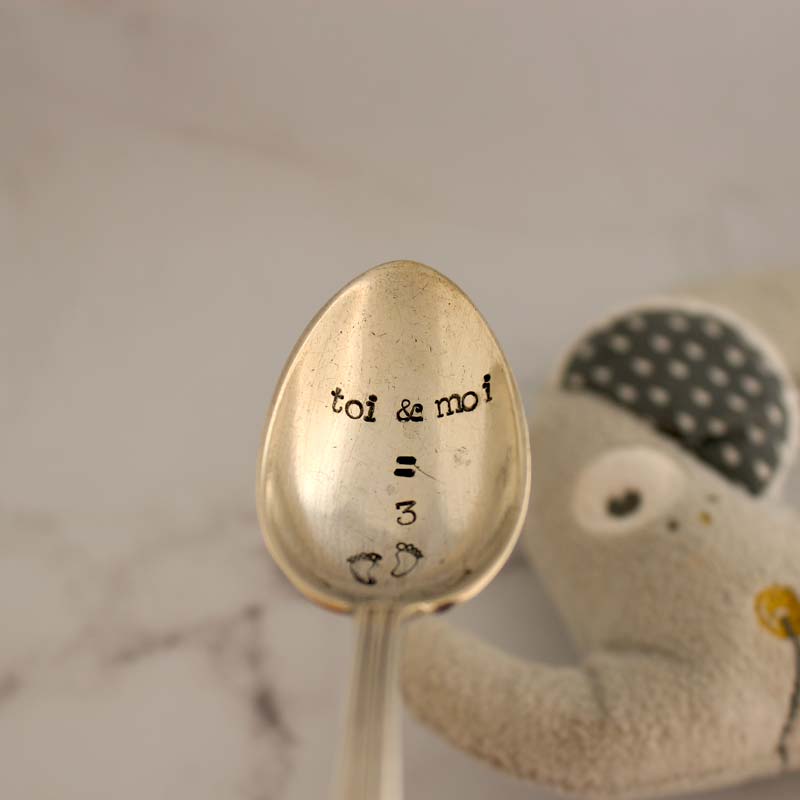 Cuillère gravée "toi & moi = 3"