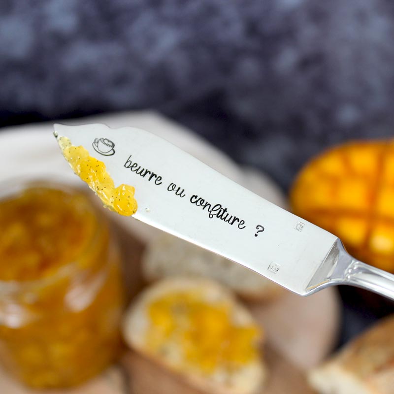 Tartineur gravé "beurre ou confiture ?"